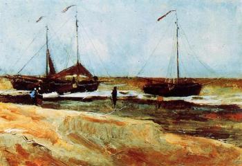 Vincent Van Gogh : Beach at Scheveningen in Calm Weather